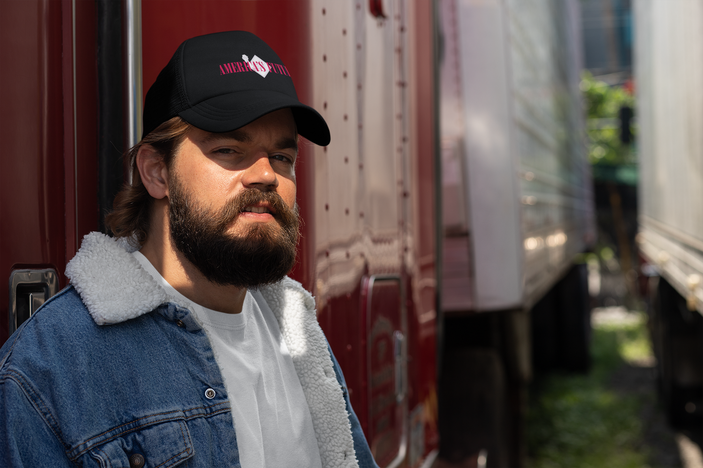 America’s Future Closed-Back Trucker Cap | Patriotic Embroidered Hat for Everyday Wear