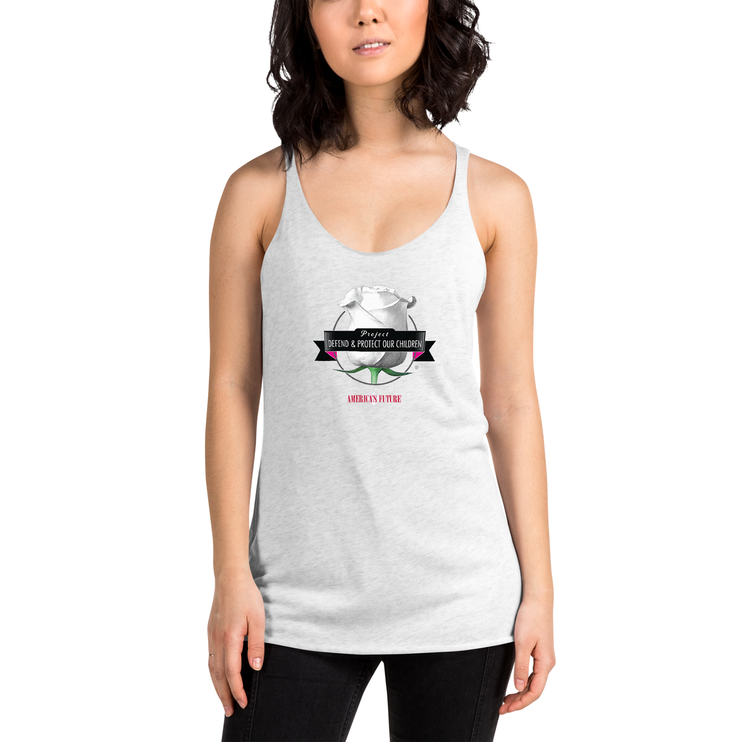 Project Defend & Protect Our Children Women's Racerback Tank | Stand for Justice & Awareness
