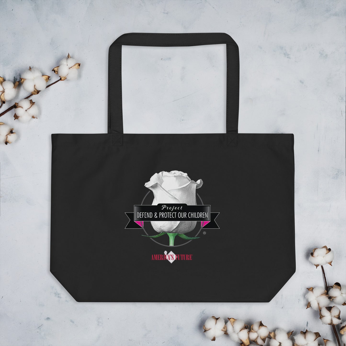 Project Defend & Protect Our Children Large Organic Tote Bag | Awareness & Advocacy Bag
