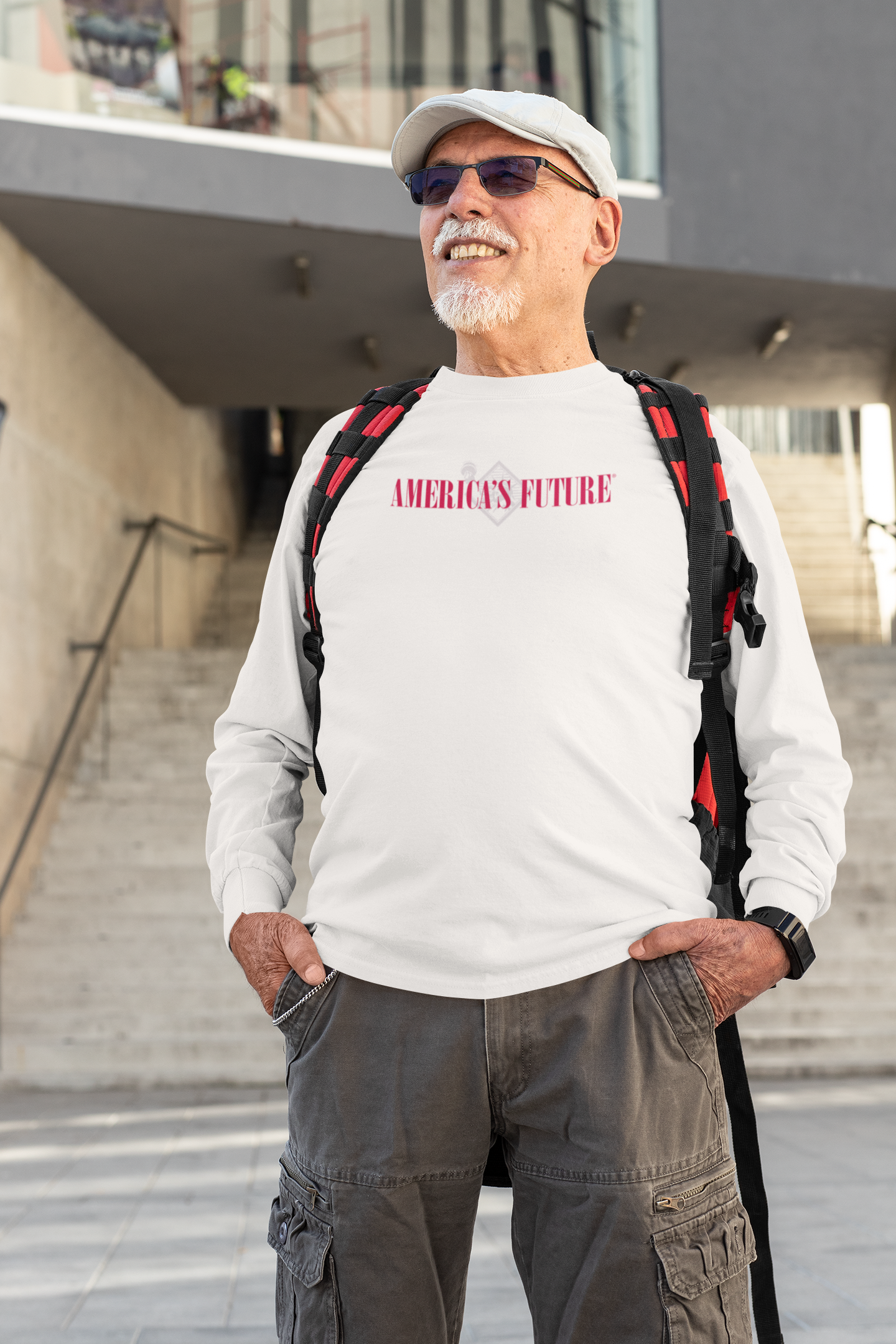 America’s Future Men's Long Sleeve Tee | Patriotic Freedom Shirt