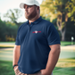 America’s Future Premium Men’s Polo Shirt | Patriotic Embroidered Polo