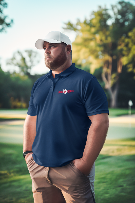 America’s Future Premium Men’s Polo Shirt | Patriotic Embroidered Polo
