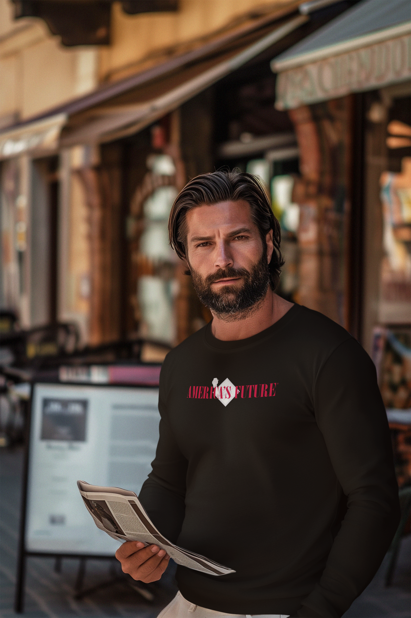 America’s Future Men's Long Sleeve Tee | Patriotic Freedom Shirt