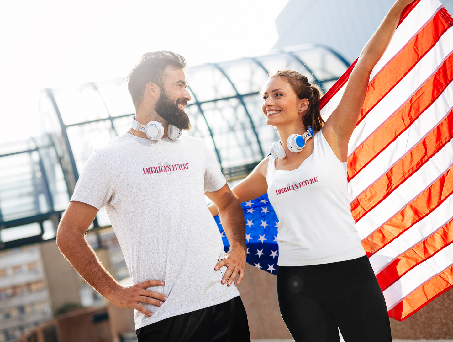 America's Future Women’s Racerback Tank | Patriotic & Conservative Workout Shirt
