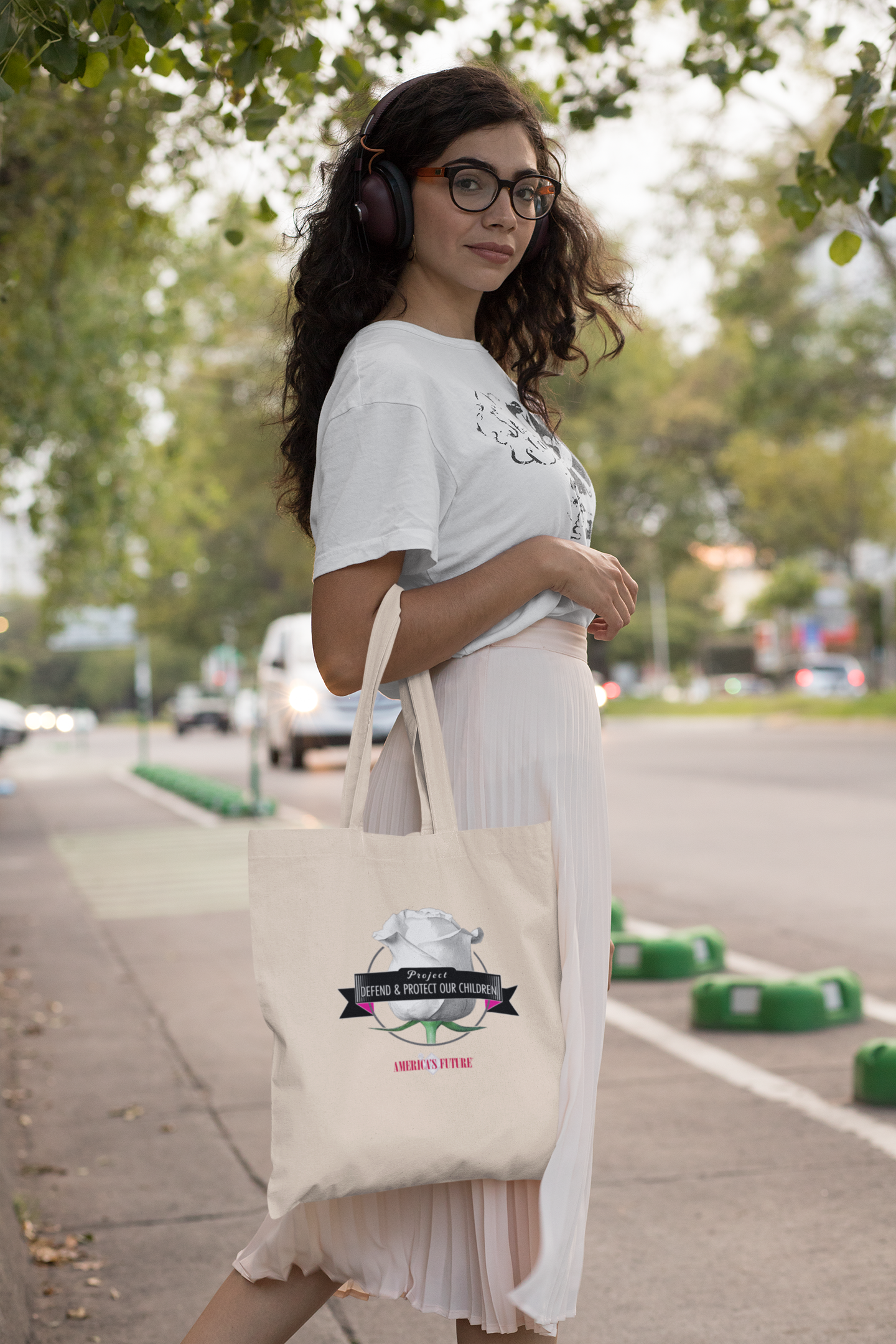 Project Defend & Protect Our Children Large Organic Tote Bag | Awareness & Advocacy Bag