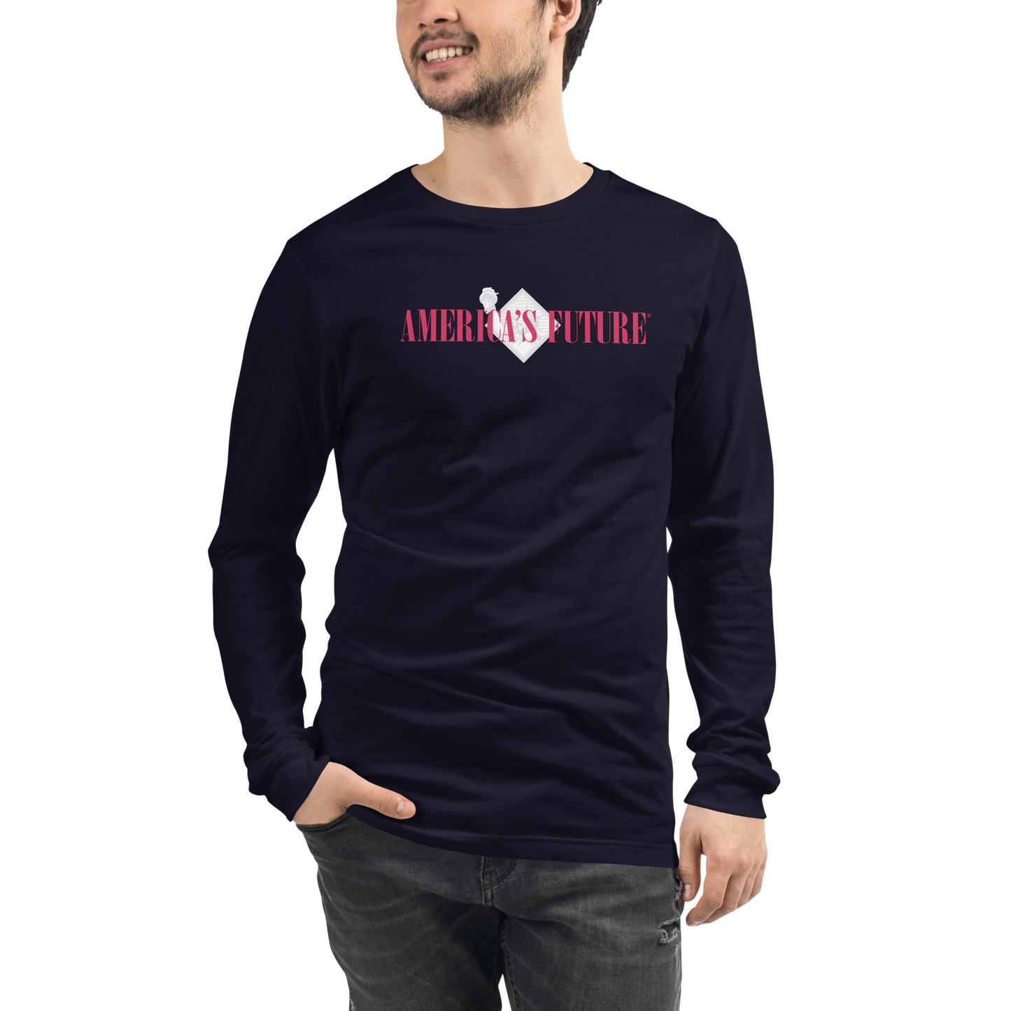 America’s Future Men's Long Sleeve Tee | Patriotic Freedom Shirt