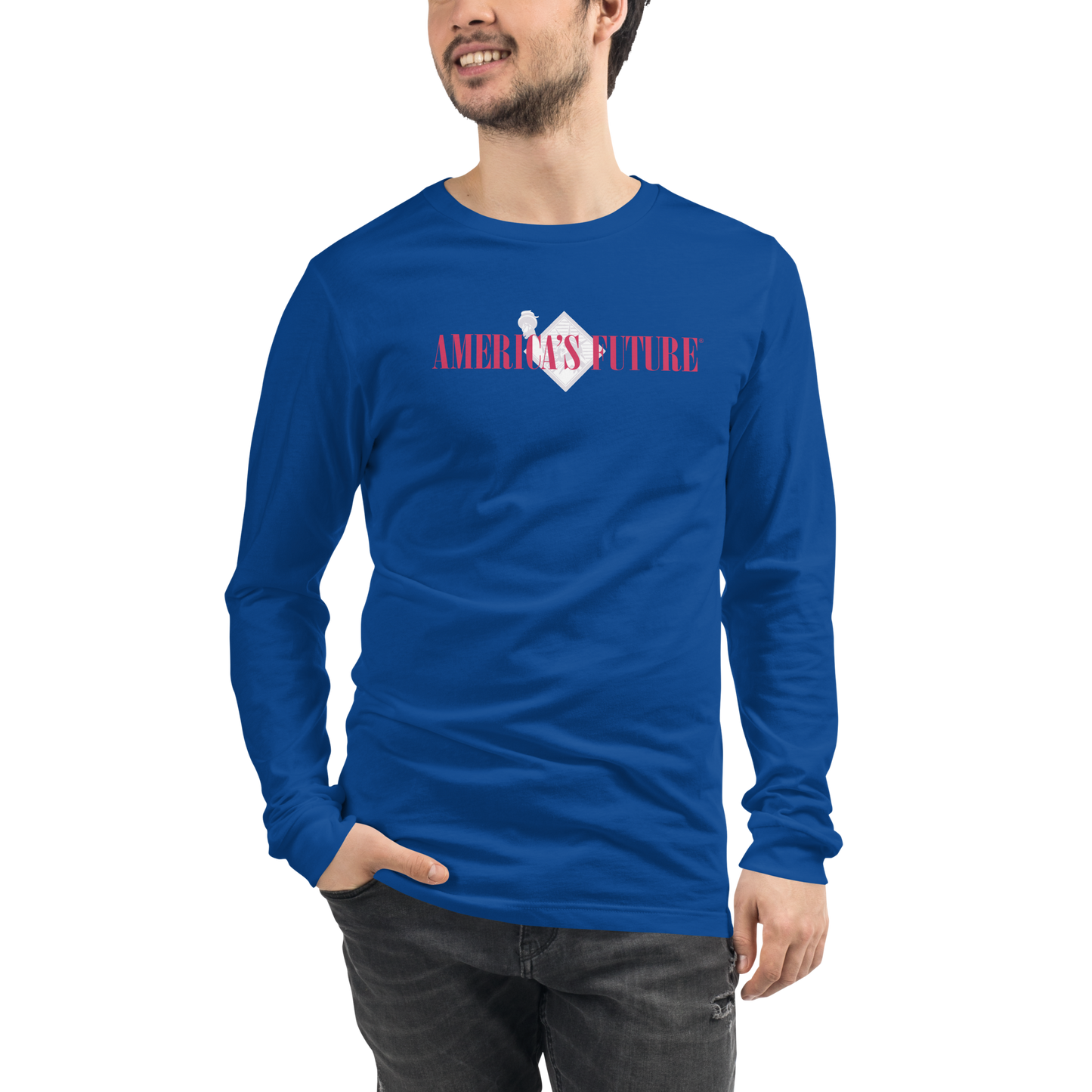 America’s Future Men's Long Sleeve Tee | Patriotic Freedom Shirt