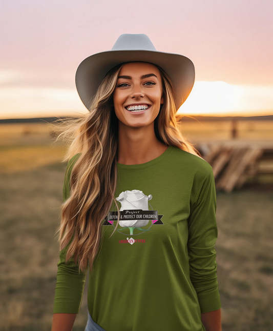 Women’s Long Sleeve Tee | Project Defend & Protect Our Children