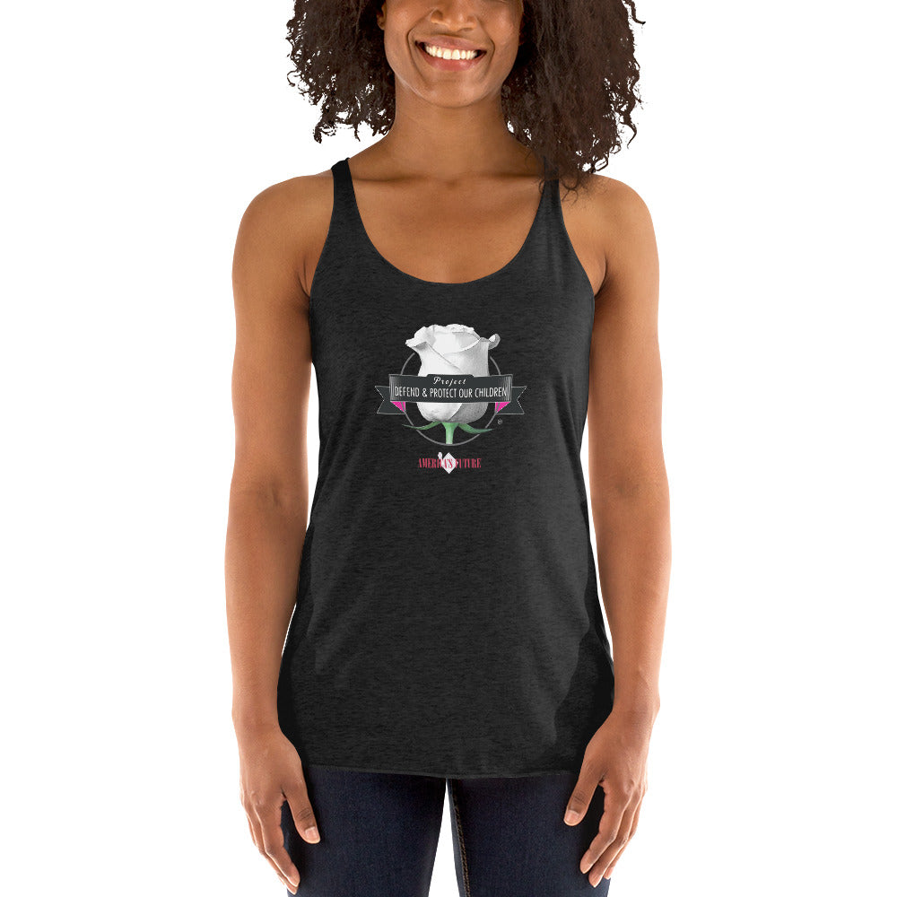 Project Defend & Protect Our Children Women's Racerback Tank | Stand for Justice & Awareness