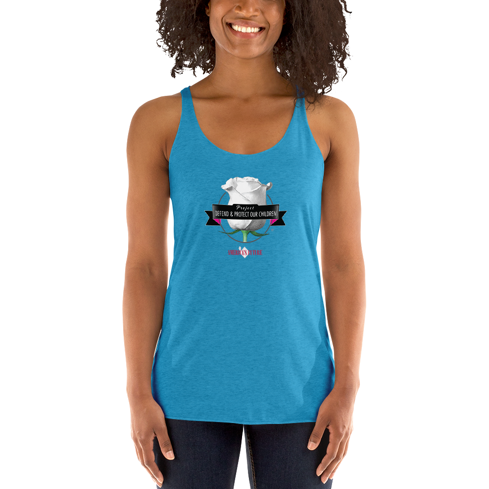 Project Defend & Protect Our Children Women's Racerback Tank | Stand for Justice & Awareness