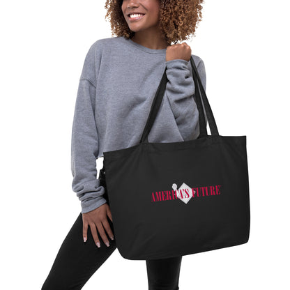 America’s Future Large Organic Tote Bag | Patriotic Eco-Friendly Carryall