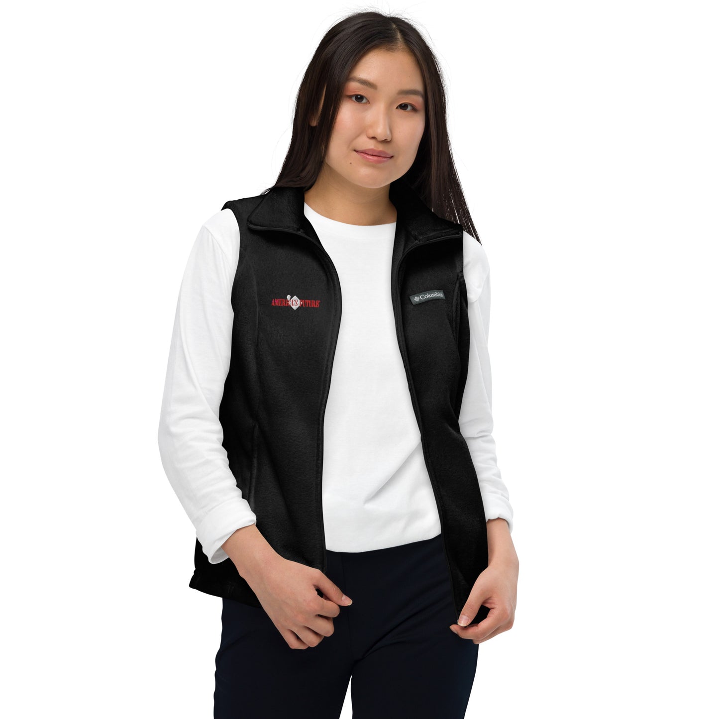 America’s Future Women’s Columbia Fleece Vest | Warm, Lightweight, Patriotic Outerwear