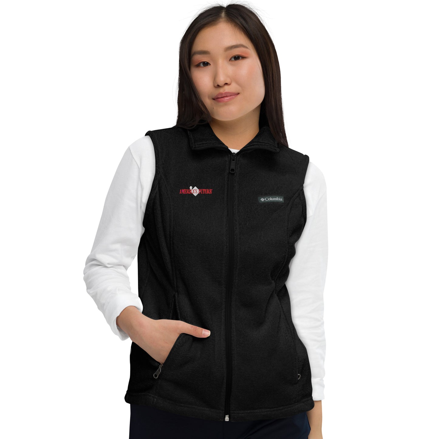 America’s Future Women’s Columbia Fleece Vest | Warm, Lightweight, Patriotic Outerwear