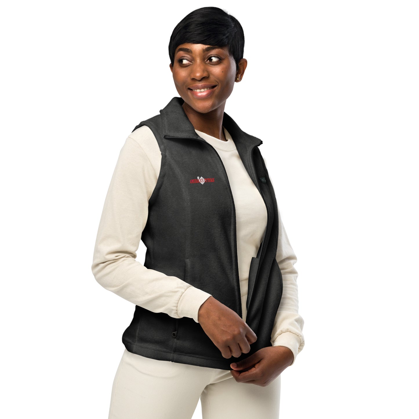 America’s Future Women’s Columbia Fleece Vest | Warm, Lightweight, Patriotic Outerwear