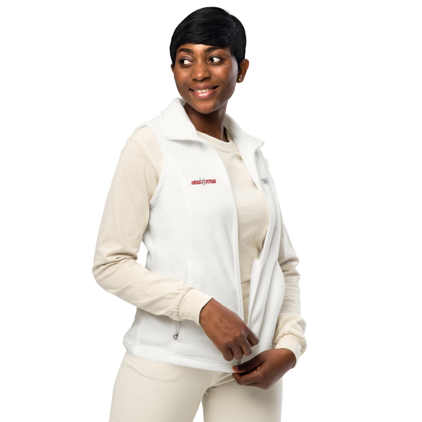 America’s Future Women’s Columbia Fleece Vest | Warm, Lightweight, Patriotic Outerwear
