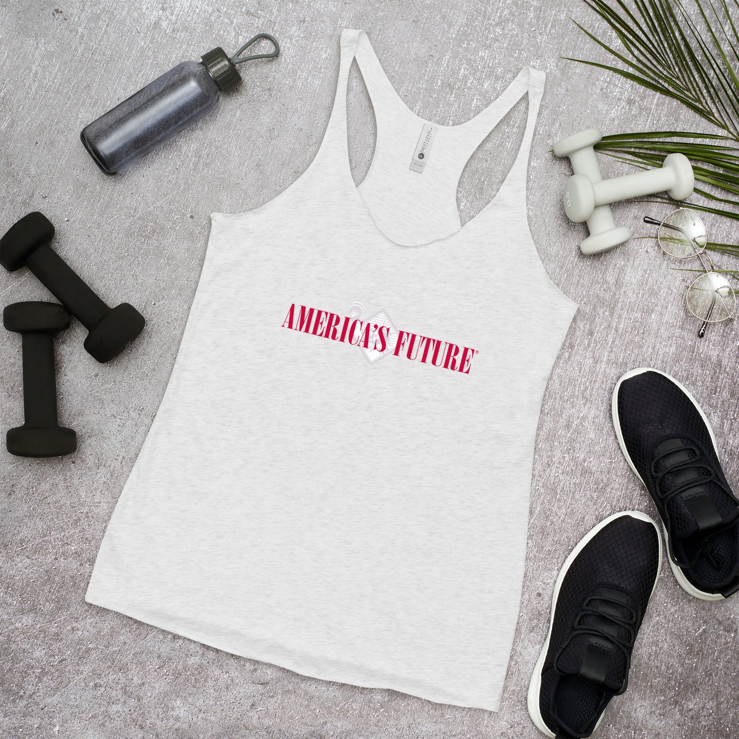 America's Future Women’s Racerback Tank | Patriotic & Conservative Workout Shirt