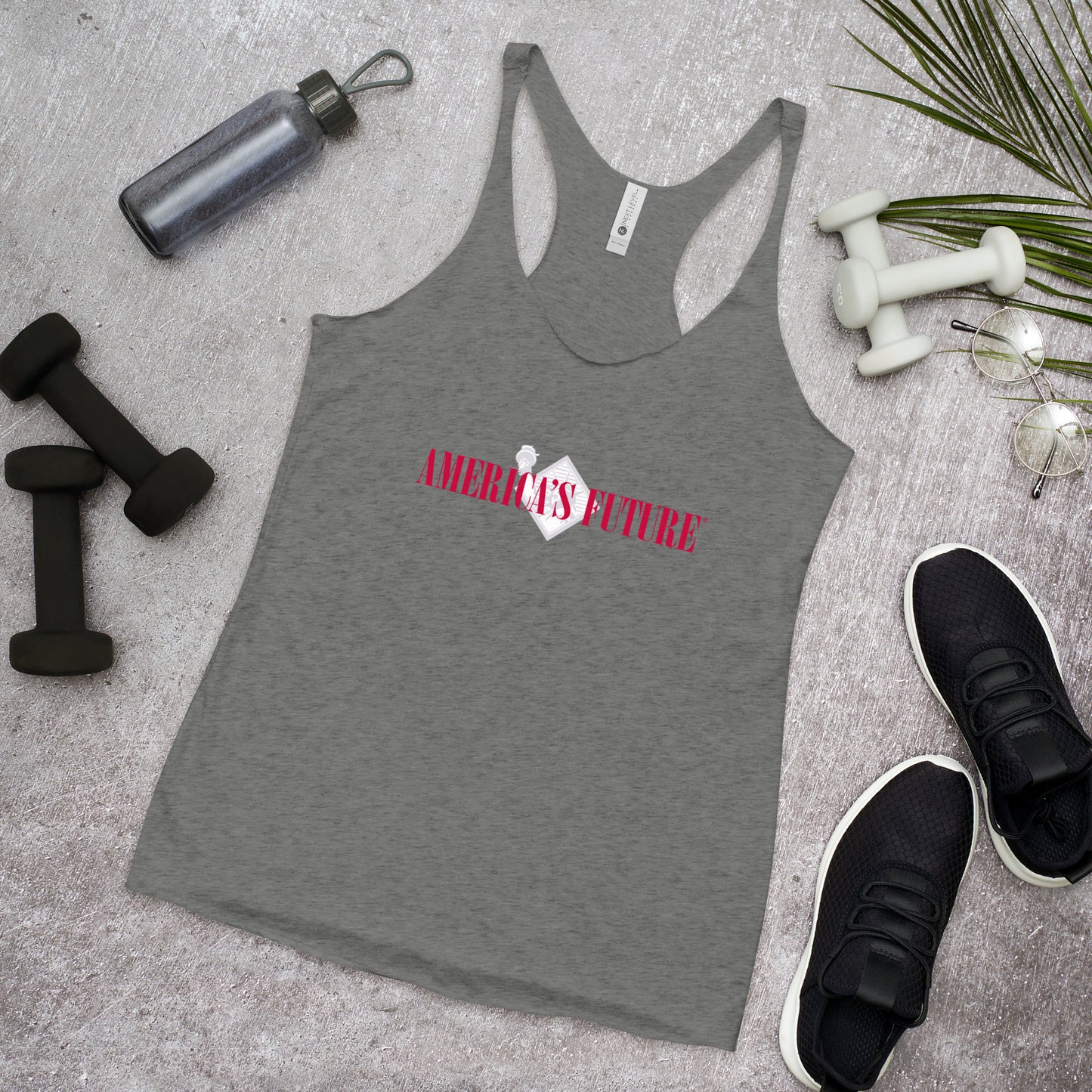 America's Future Women’s Racerback Tank | Patriotic & Conservative Workout Shirt