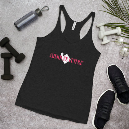 America's Future Women’s Racerback Tank | Patriotic & Conservative Workout Shirt