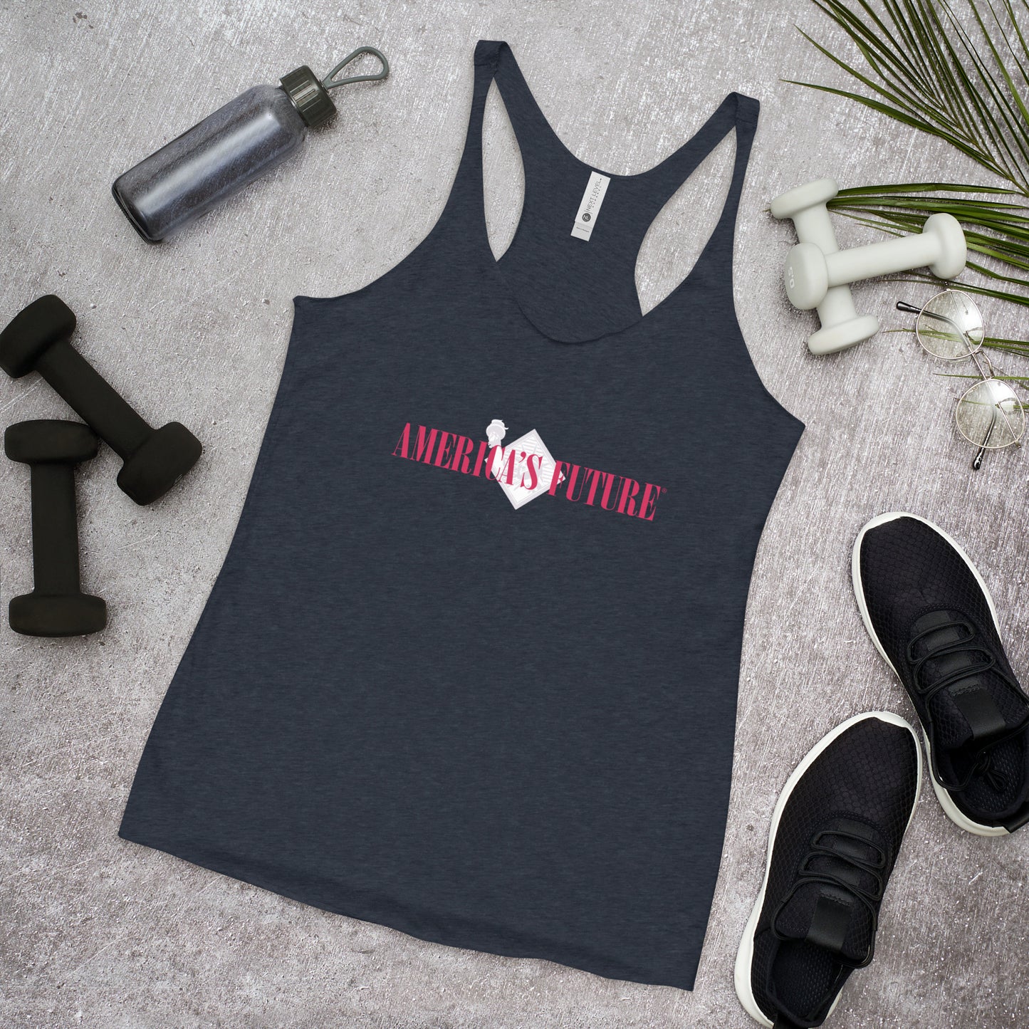 America's Future Women’s Racerback Tank | Patriotic & Conservative Workout Shirt