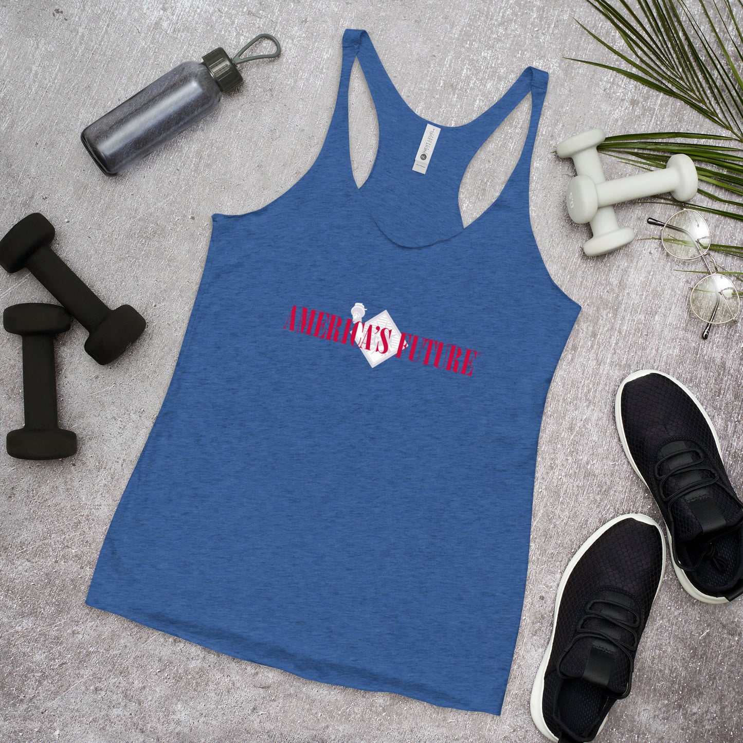 America's Future Women’s Racerback Tank | Patriotic & Conservative Workout Shirt