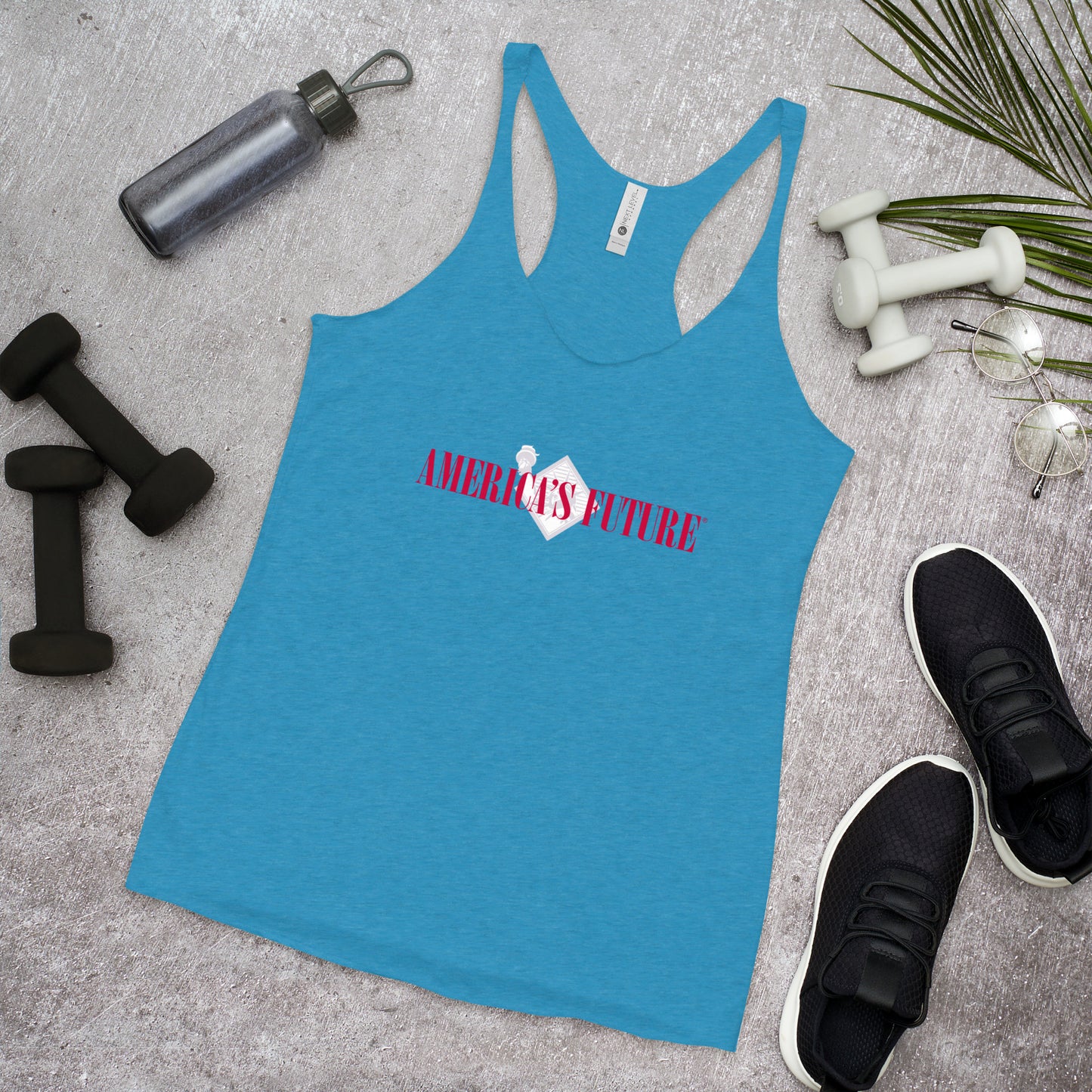 America's Future Women’s Racerback Tank | Patriotic & Conservative Workout Shirt